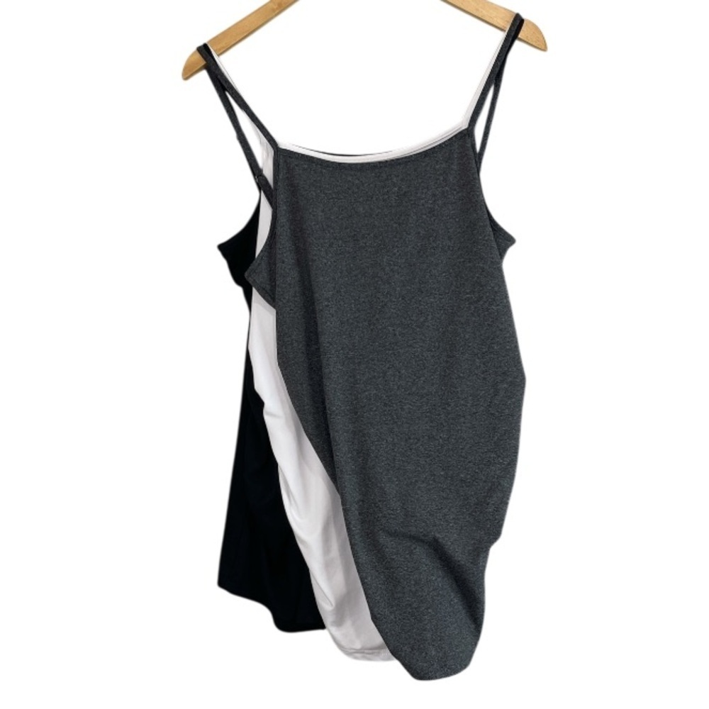 Bundle of 3 Maternity Shein Camisole Tank Tops Black White Dark Grey Size L 8/10